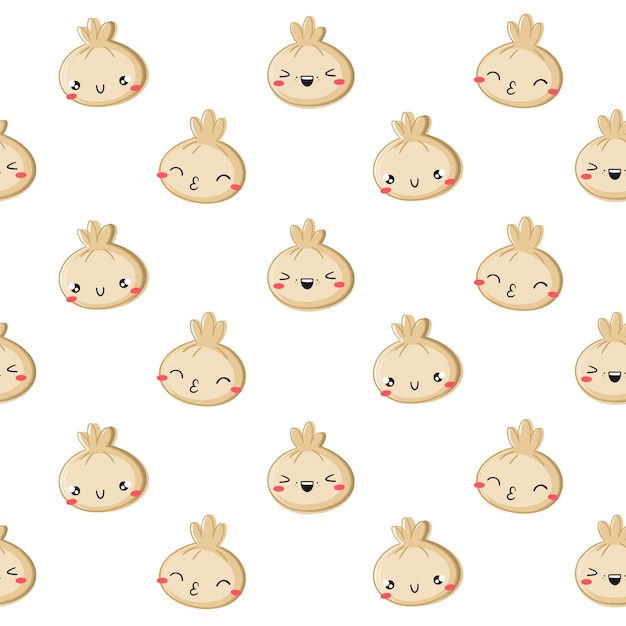 Vector seamless pattern Dim Sum