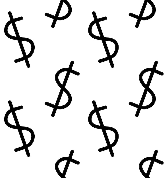 Vector vector seamless pattern of dollar sign