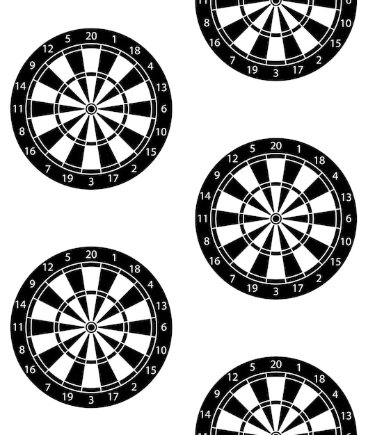 Vector seamless pattern of flat darts board target