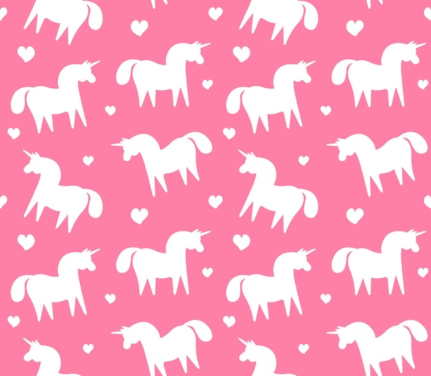 Vector seamless pattern of flat horse silhouette