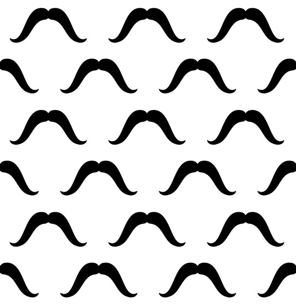 Vector seamless pattern of flat mustache