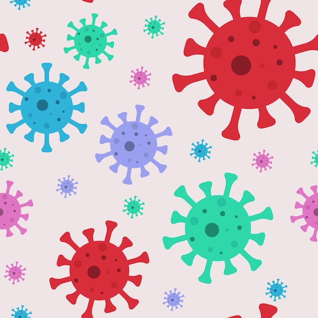 Vector seamless pattern in flat style Stop coronavirus COVID19 concept