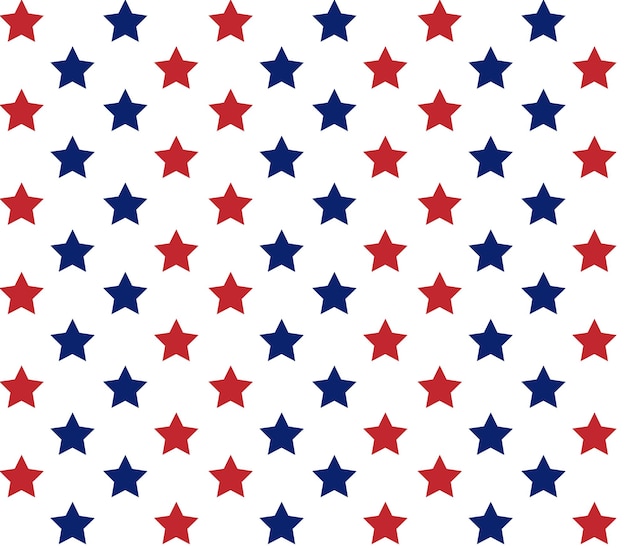 Векторный бесшовный рисунок плоской звезды цвета флага США