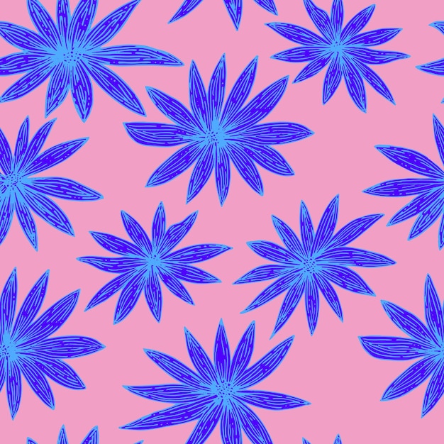 Vector seamless pattern flowers background