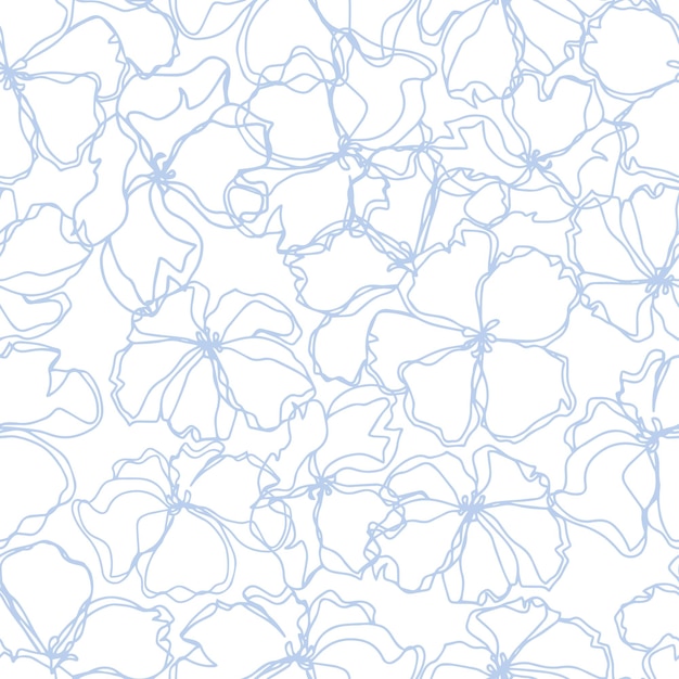 Векторные бесшовные цветы с листьями ботаническая иллюстрация для обоев, текстильной ткани, одежды, бумажных открыток