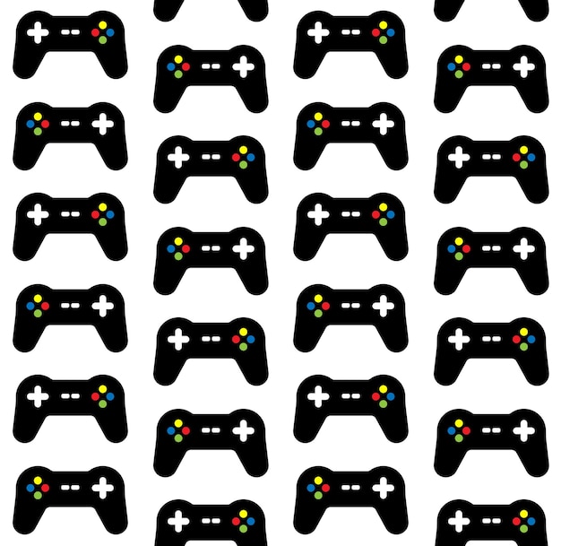 Vector seamless pattern of Game console joystick