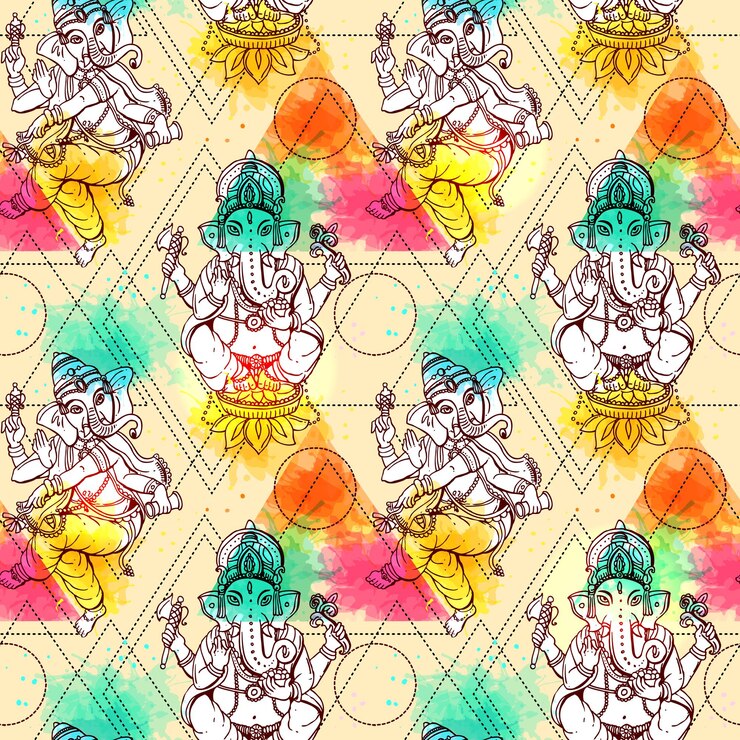 Vector vector seamless pattern ganesha
