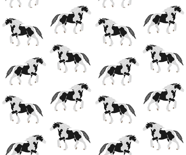 Vector vector seamless pattern of gypsy horse