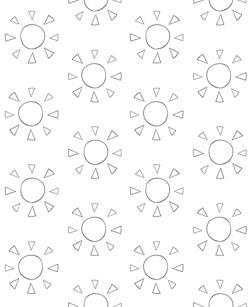 Vector seamless pattern of hand drawn doodle sun