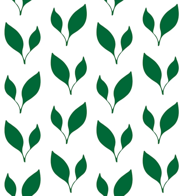 Vector seamless pattern of hand drawn leaves