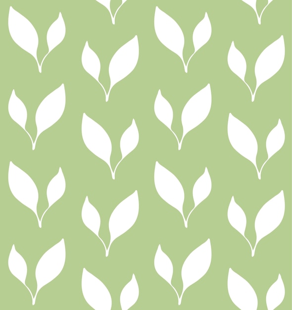 Vector seamless pattern of hand drawn leaves