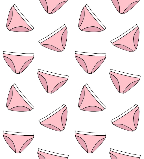 Vector seamless pattern of hand drawn panties