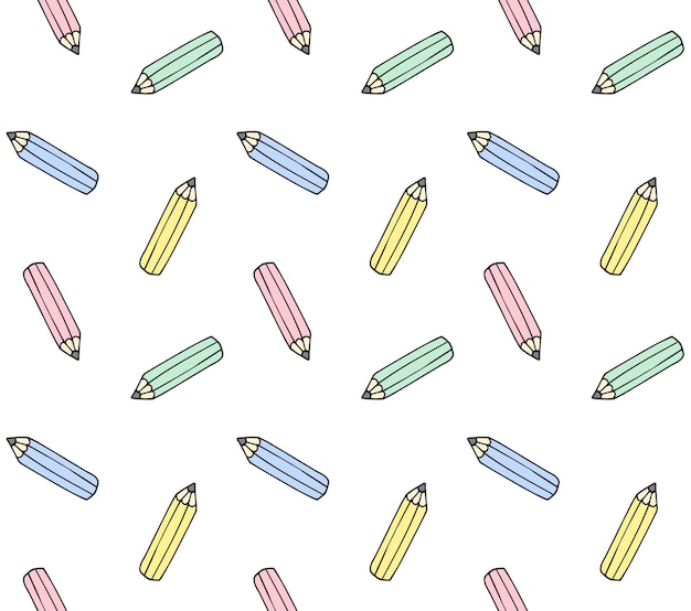 手描きの鉛筆のベクトルのシームレスなパターン