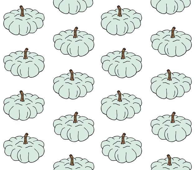 Vector seamless pattern of hand drawn squash