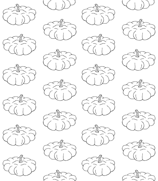 Vector seamless pattern of hand drawn squash