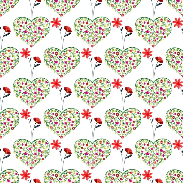 Vector vector seamless pattern handmade knitted flowers