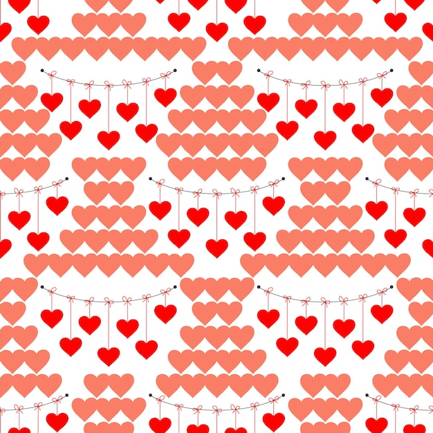 벡터 원활한 패턴 심장 사랑 발렌타인 데이