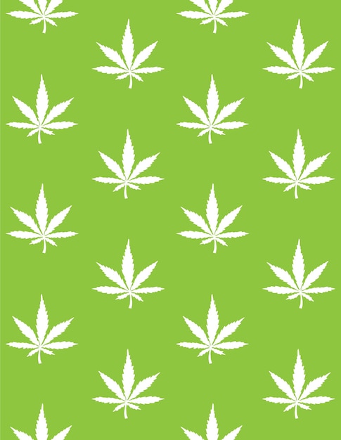 Vector seamless pattern of hemp silhouette