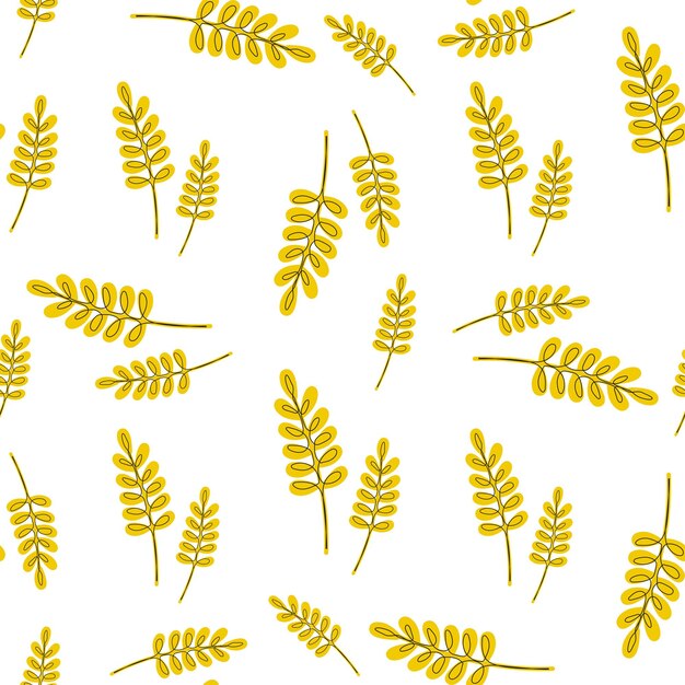 Vector vector seamless pattern illustration ears of wheat malt beer background autumn harvest