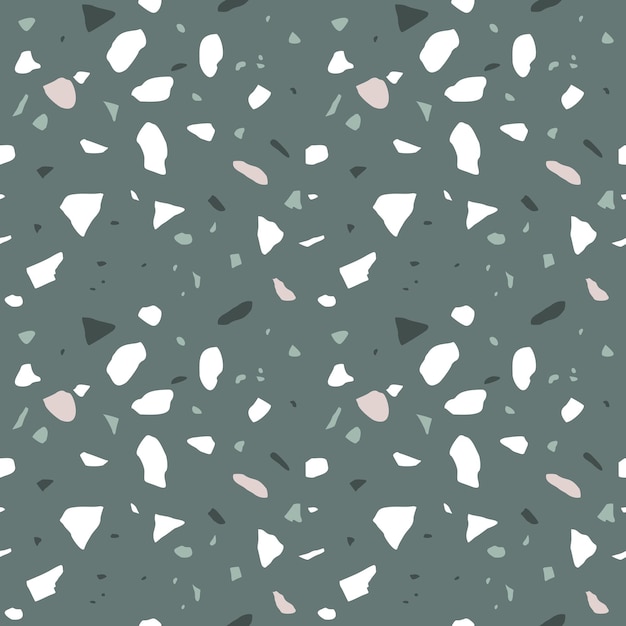 Vector vector seamless pattern imitating dark green  terrazzo