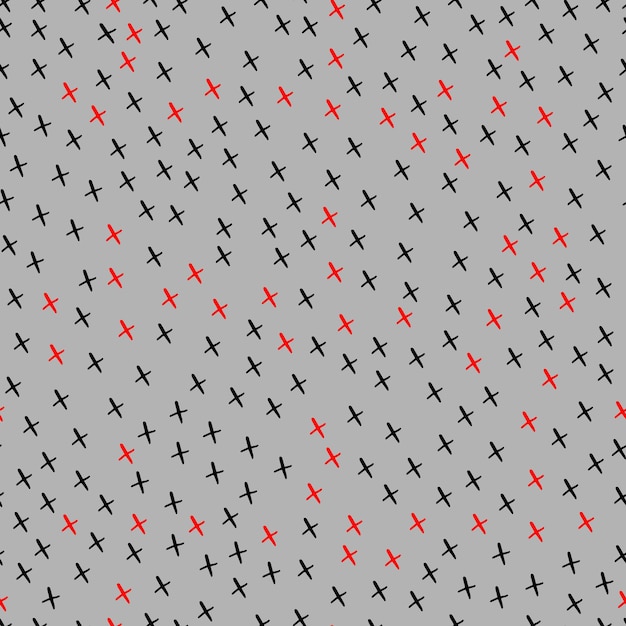 Vector seamless pattern irregular crosses x on a background