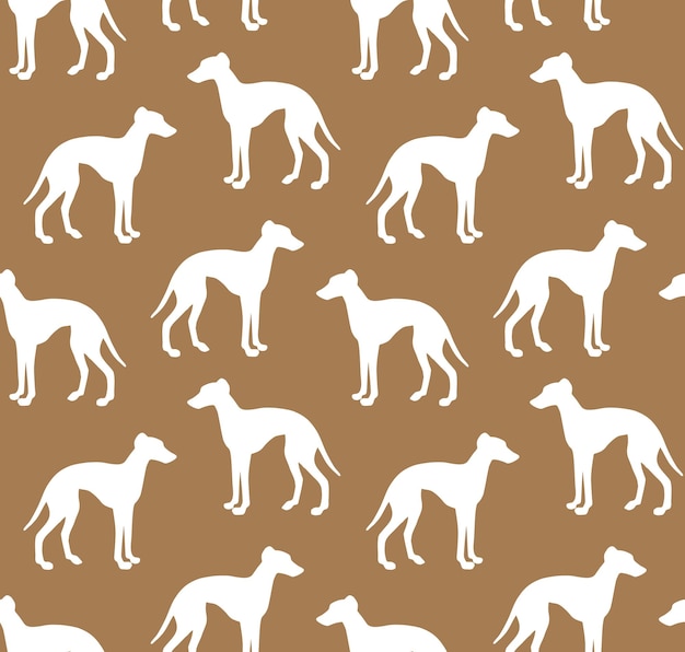 Vector seamless pattern of Italian greyhound silhouette