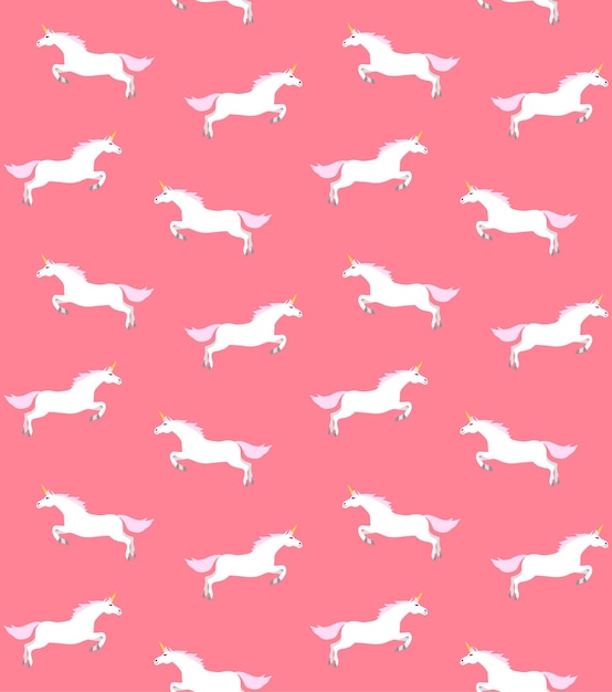 Vector vector seamless pattern of jumping unicorn