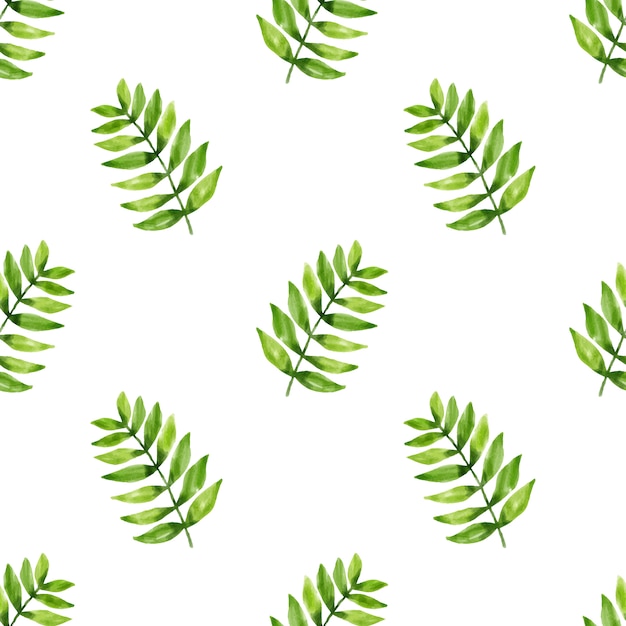 Vector seamless pattern leaf in watercolor style