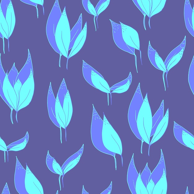 Vector seamless pattern of leaves with lilac shadow on background for fabrics textiles clothing wallpaper paper backgrounds flyers and invitations