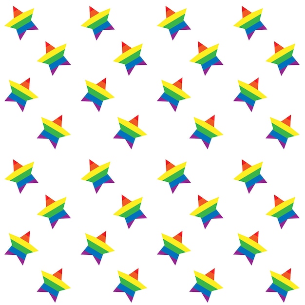 Vector seamless pattern of lgbt rainbow flag stars