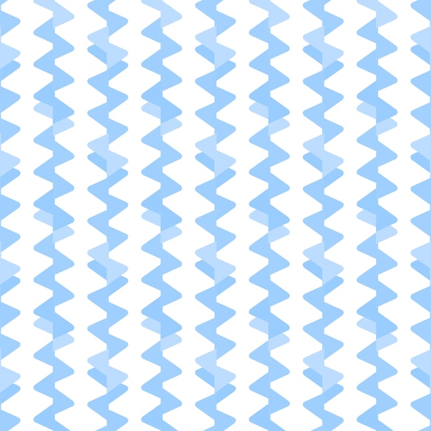 최소한의 스타일 블루 지그재그 장식 벡터 원활한 패턴