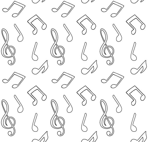 Vector seamless pattern of music notes