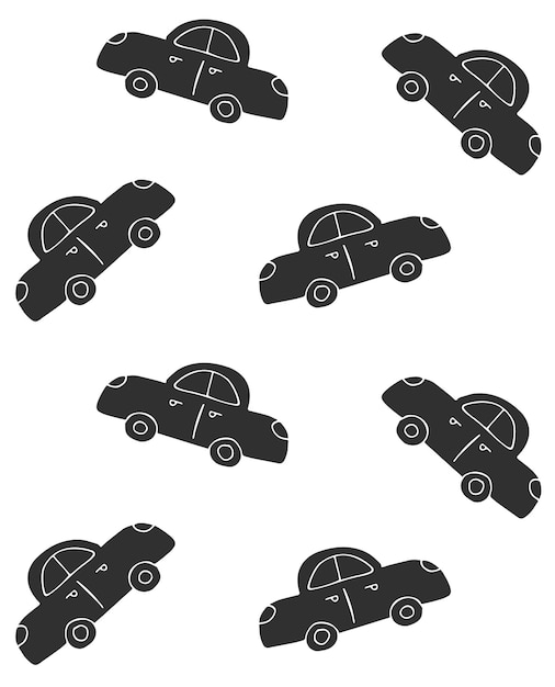 Vector seamless pattern o doodle sketch car