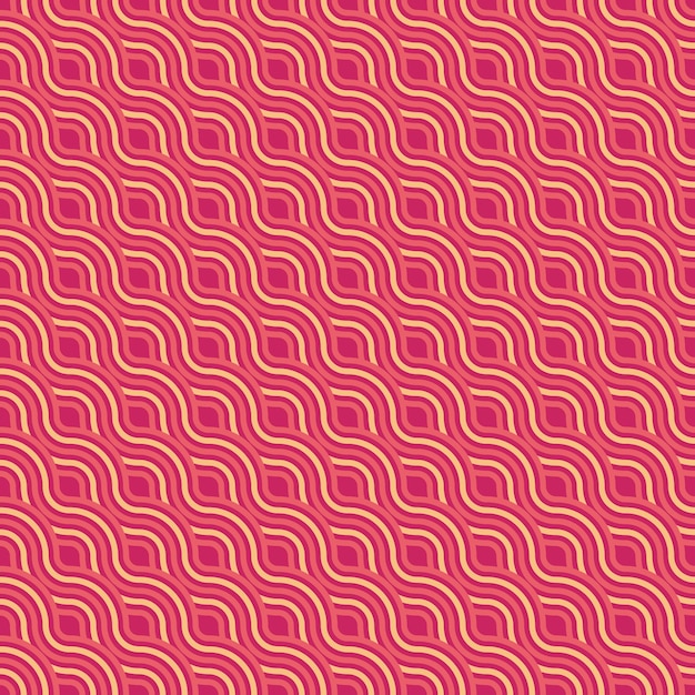 ピンク色の曲線のシームレスなパターンをベクトルします。
