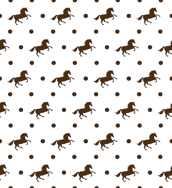 ベクトル 馬のシルエットのベクトルのシームレスなパターン