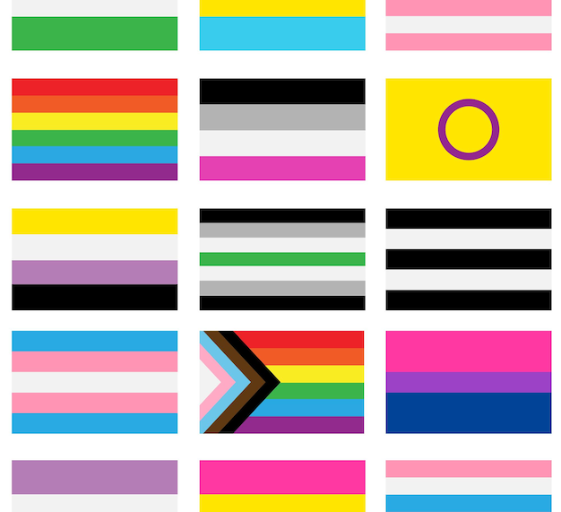 Vector seamless pattern of orientation lgbt flag