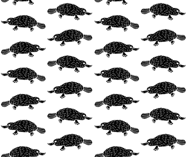 Vector vector seamless pattern of platypus duckbill