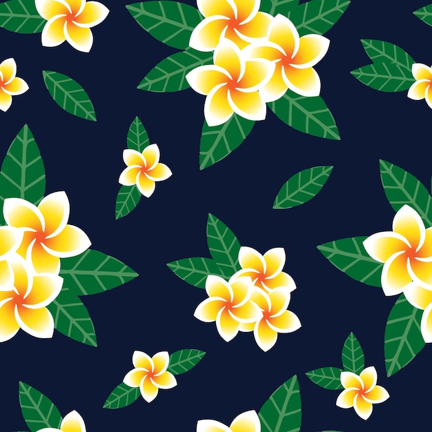 Vector vector seamless pattern plumeria flowers