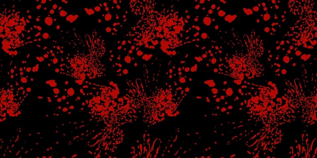 Vector Seamless Pattern Red Paint Splashes Blood Drips Halloween