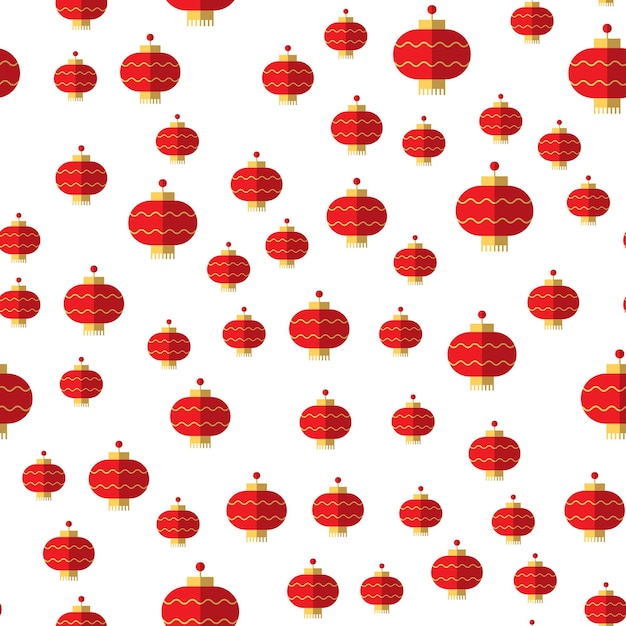 Vector seamless pattern of red paper lanterns Perfect for wrapping printing web sites wallpapers textile