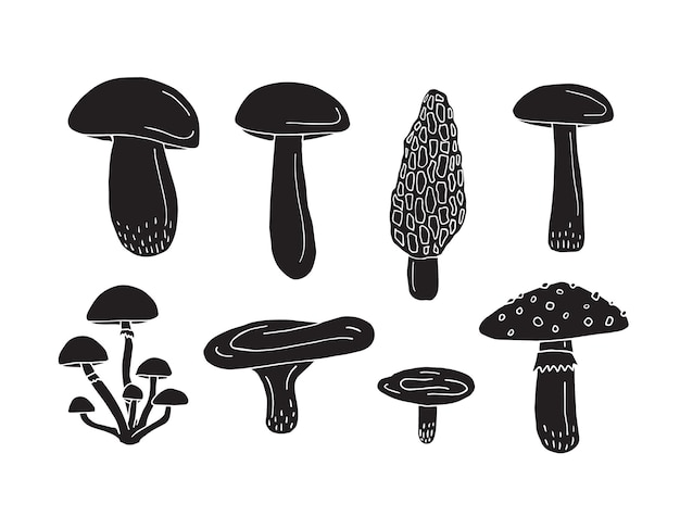 Vector seamless pattern of sketch mushroom