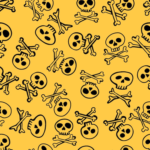 Vector vector seamless pattern of skulls