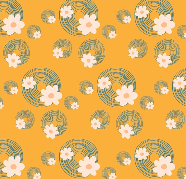 Vector seamless pattern spring multicolored flowers on a light pink backgroundseamless color