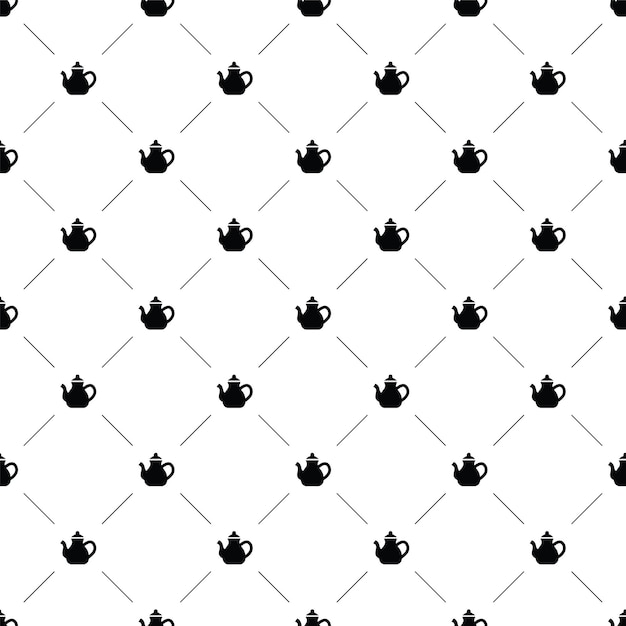 Vector seamless pattern, teapot, editable can be used for web page backgrounds, pattern fills