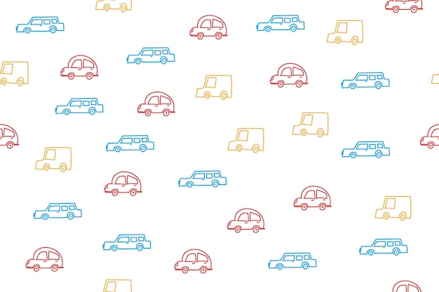 Vector seamless pattern transport hand drawn vector illustration