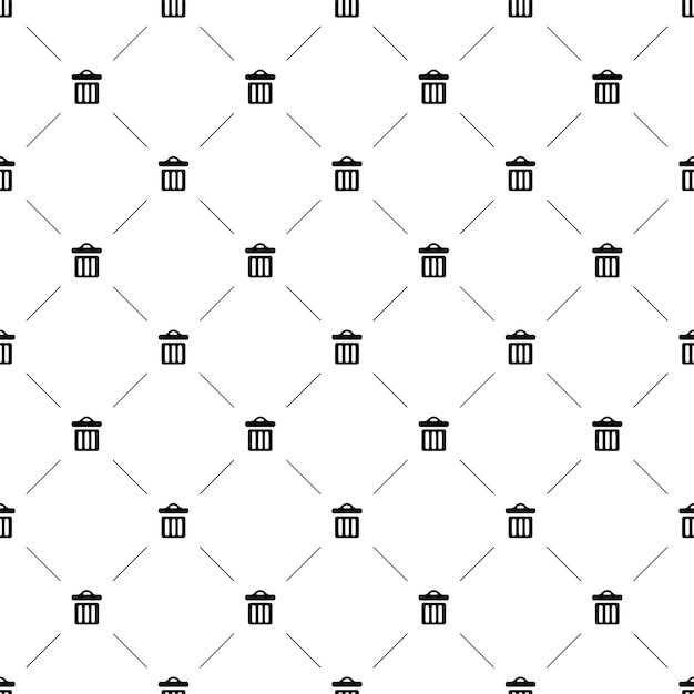 Vector seamless pattern, trash can, editable can be used for web page backgrounds, pattern fills