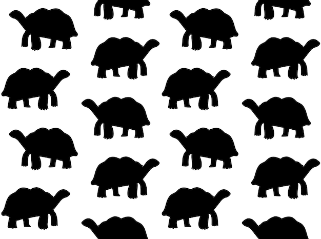 Vector seamless pattern of turtle silhouette