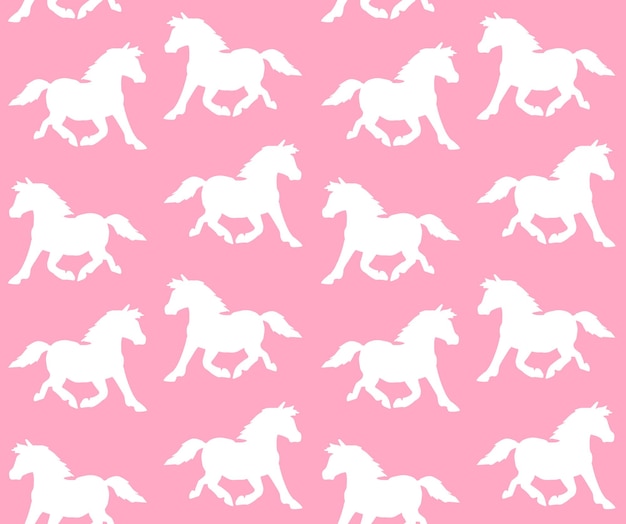 Vector seamless pattern of unicorn silhouette