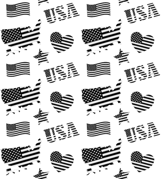 미국 국기 요소의 벡터 원활한 패턴
