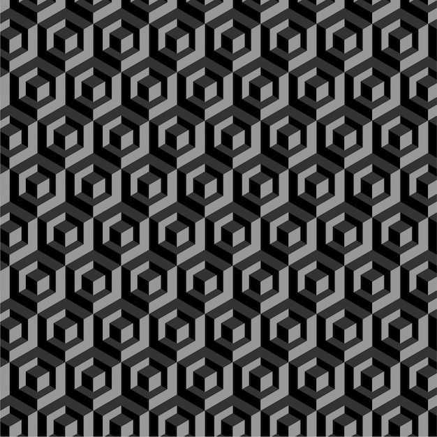 Vector seamless pattern with 3d cube polygons